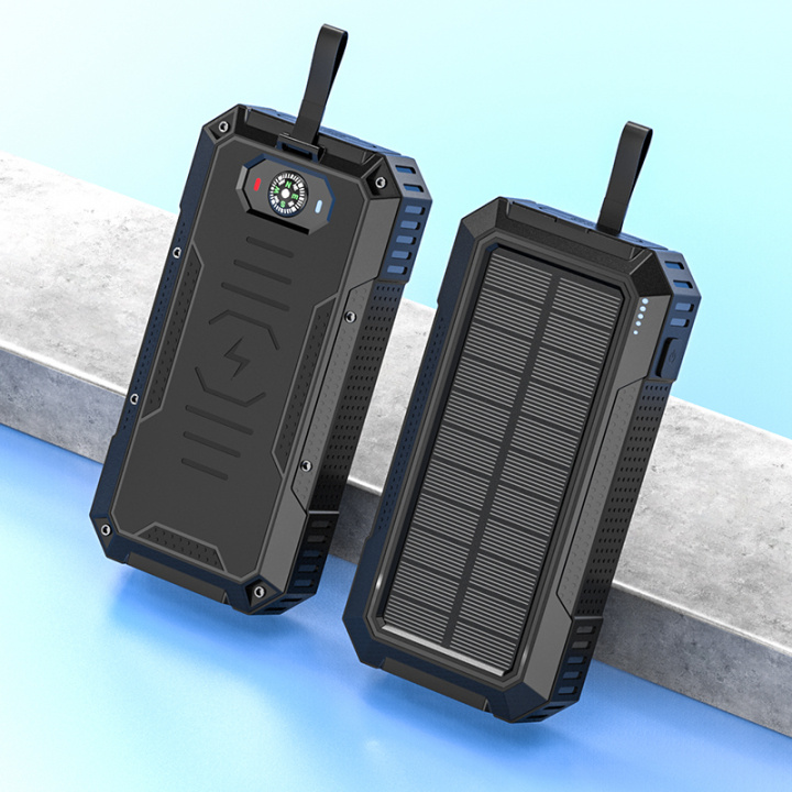 Powerbank 30000mAh 22.5W PD+15W langaton lataus, aurinko, taskulamppu ja kompassi ryhmässä ÄLYPUHELIMET JA TABLETIT / Laturit & Kaapelit / Powerbanks @ TP E-commerce Nordic AB (38-84473)