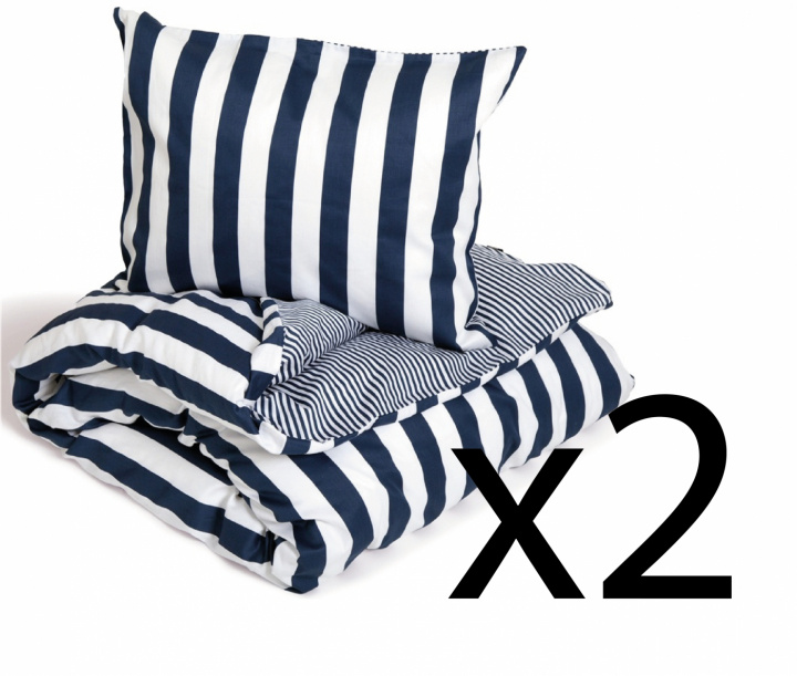 Kosta Linnewäfveri Grebbestad Satin Marin, 2-pack ryhmässä KOTI, TALOUS JA PUUTARHA / Sisustus / Sänkyvaatteet @ TP E-commerce Nordic AB (38-84727PKT-MA)