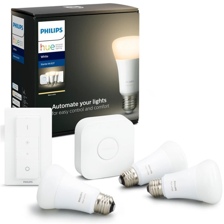 Philips Hue Startkit White E27 m fjärr ryhmässä KOTI, TALOUS JA PUUTARHA / Älykodit / Älykäs valaistus @ TP E-commerce Nordic AB (38-85055)