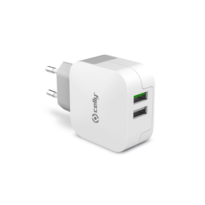 Celly USB-laddare 2xUSB 3,4A (17W) ryhmässä ÄLYPUHELIMET JA TABLETIT / Laturit & Kaapelit / Sovittimet @ TP E-commerce Nordic AB (38-85665)