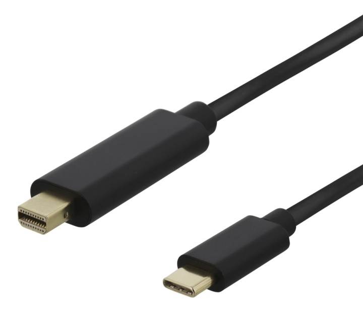 DELTACO USB-C - MiniDP cable, 1m, 21.6 Gbit/s, 3840x2160 60Hz, black ryhmässä TIETOKOONET & TARVIKKEET / Kaapelit & Sovittimet / DisplayPort / Kaapelit @ TP E-commerce Nordic AB (38-85715)