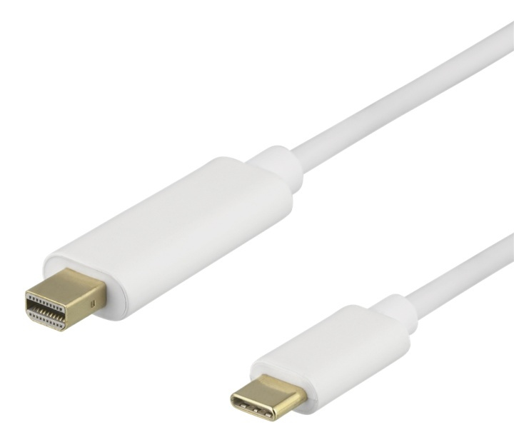 DELTACO USB-C - MiniDP-kaapeli, 1m, 21,6Gbit/s, 3840x2160 60Hz, valk. ryhmässä TIETOKOONET & TARVIKKEET / Kaapelit & Sovittimet / DisplayPort / Kaapelit @ TP E-commerce Nordic AB (38-85716)