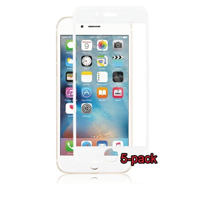 5-pakkaus iPhone 6S/6 Plus kaareva silikaattilasi, Panzer, valkoinen ryhmässä ÄLYPUHELIMET JA TABLETIT / Puhelimen suojakotelo / Apple / iPhone 6 Plus/6S Plus / Näytönsuoja @ TP E-commerce Nordic AB (38-86308PKT2)