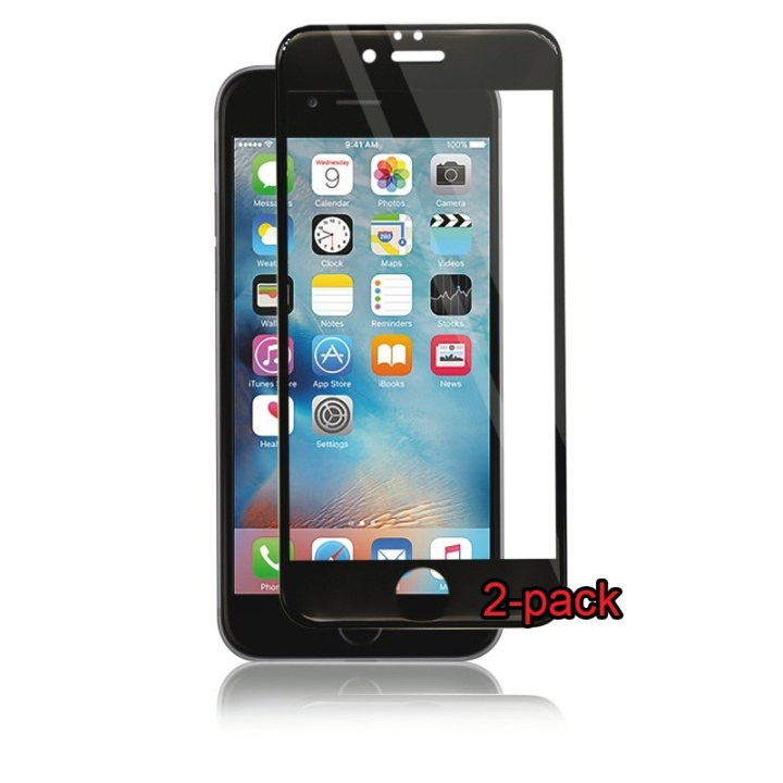 2-pack iPhone 6S/6 Plus kaareva silikaattilasi, Panzer, musta ryhmässä ÄLYPUHELIMET JA TABLETIT / Puhelimen suojakotelo / Apple / iPhone 6 Plus/6S Plus / Näytönsuoja @ TP E-commerce Nordic AB (38-86312PKT1)