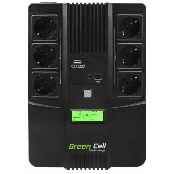 Green Cell UPS AiO Reservström 600VA 360W ryhmässä TIETOKOONET & TARVIKKEET / Kesketymätön virtalähde UPS @ TP E-commerce Nordic AB (38-86536)