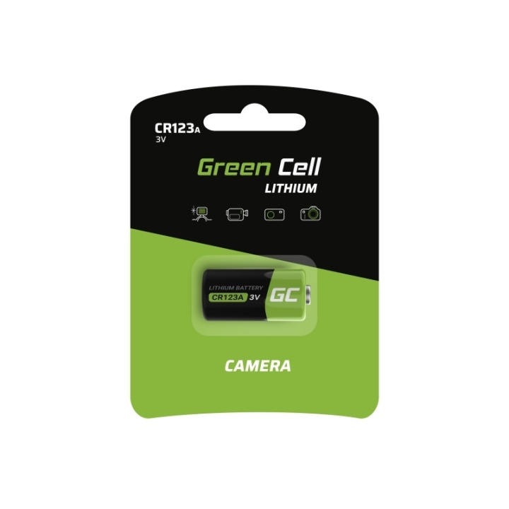 Green Cell CR123A Lithium akku 3V 1400mAh ryhmässä KODINELEKTRONIIKKA / Paristot & Laturit / Akut / Muut @ TP E-commerce Nordic AB (38-86542)