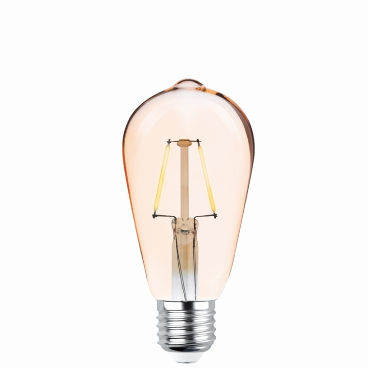 Forever Light Retro LED-lamppu hehkulangalla Kultainen, E27 ST64 4W 2200K 400lm ryhmässä KODINELEKTRONIIKKA / Valaistus / LED-lamput @ TP E-commerce Nordic AB (38-86596)