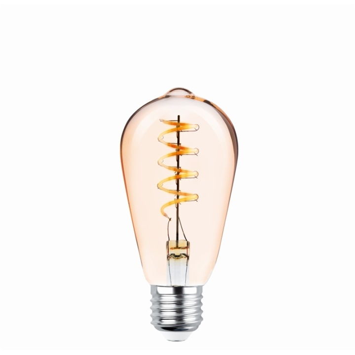 Forever Light Retro LED-lampa med filament Guld, E27 ST64 4W 2000K 250lm ryhmässä KODINELEKTRONIIKKA / Valaistus / LED-lamput @ TP E-commerce Nordic AB (38-86597)