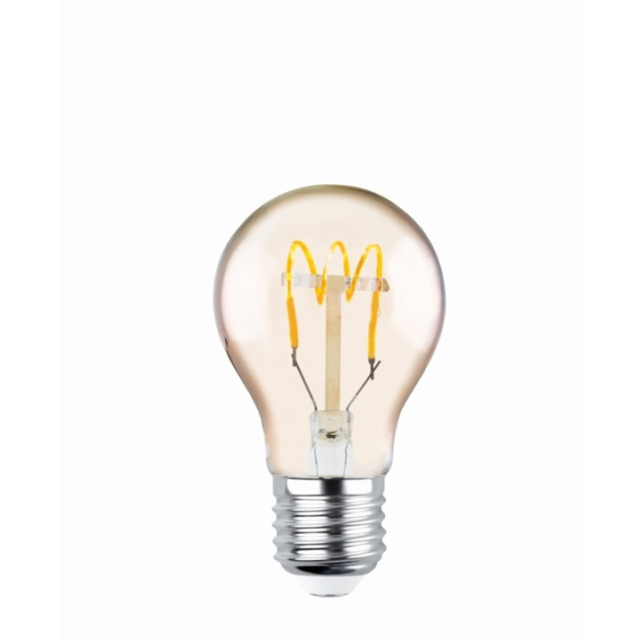 Forever Light Retro LED-lamppu hehkulangalla Kultainen, E27 A60 4W 2000K 250lm ryhmässä KODINELEKTRONIIKKA / Valaistus / LED-lamput @ TP E-commerce Nordic AB (38-86598)