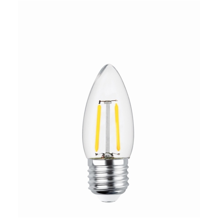 Forever Light Klar LED-lampa med filament, E27 C35 2W 2700K 250lm ryhmässä KODINELEKTRONIIKKA / Valaistus / LED-lamput @ TP E-commerce Nordic AB (38-86601)