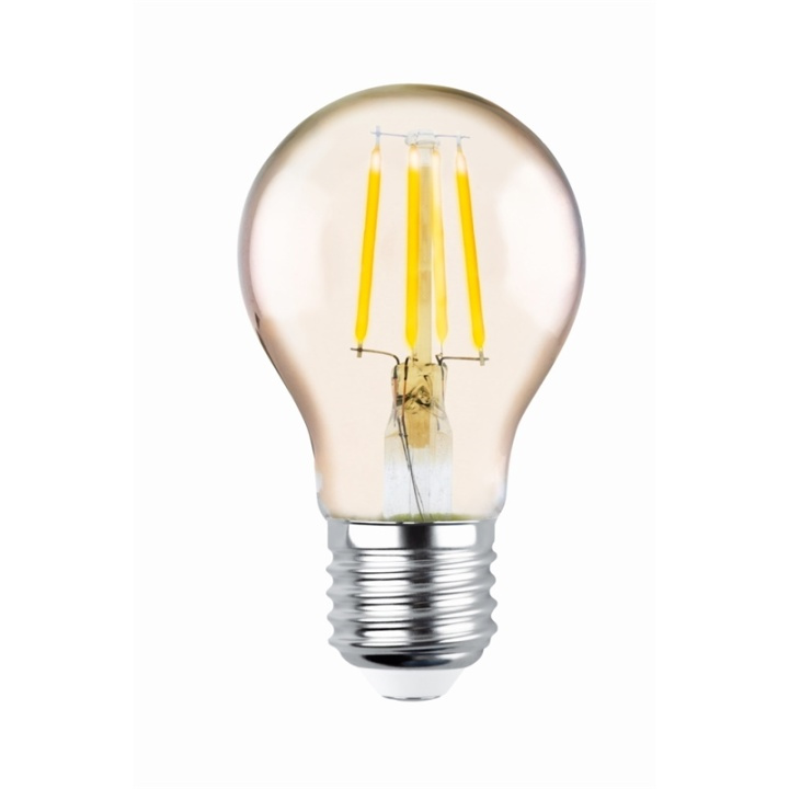 Forever Light Retro LED-lamppu hehkulangalla Kultainen, E27 A60 4W 2200K 400lm ryhmässä KODINELEKTRONIIKKA / Valaistus / LED-lamput @ TP E-commerce Nordic AB (38-86603)