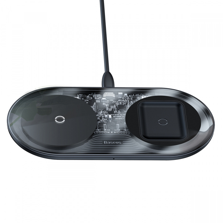 Baseus wireless charger 2-in-1 18W, Transparent ryhmässä ÄLYPUHELIMET JA TABLETIT / Laturit & Kaapelit / Qi Langaton laturi @ TP E-commerce Nordic AB (38-86690)