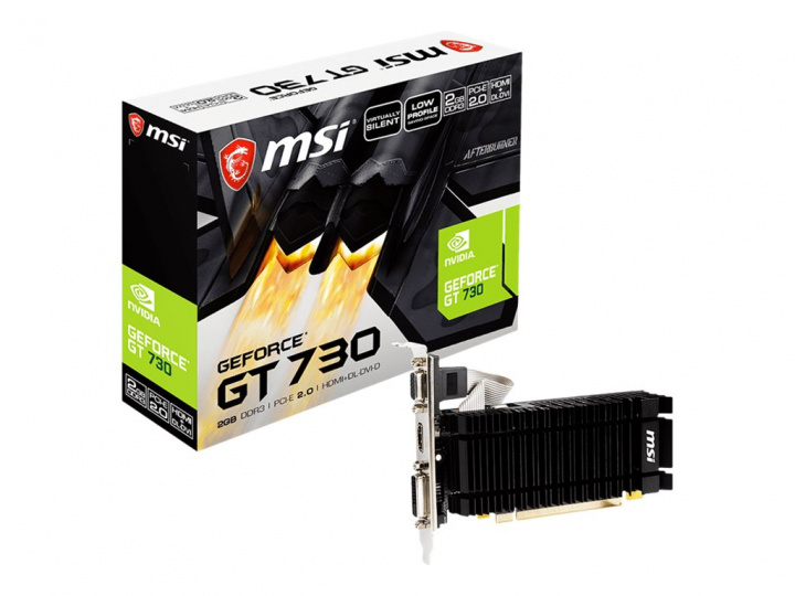 MSI GeForce GT730 2GB V1 LP Silent HDMI/DV Grafikkort ryhmässä TIETOKOONET & TARVIKKEET / Tietokoneen komponentit / Näytönohjaimet @ TP E-commerce Nordic AB (38-86816)