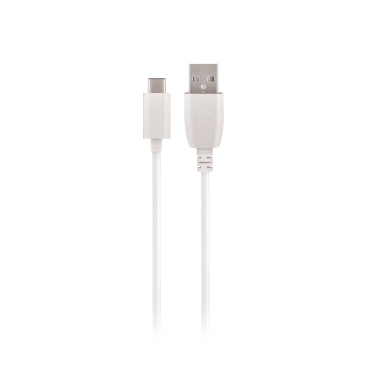 Maxlife-kaapeli USB - USB-C 2,0 m 2A, Vit ryhmässä TIETOKOONET & TARVIKKEET / Kaapelit & Sovittimet / USB / USB-C @ TP E-commerce Nordic AB (38-86905)