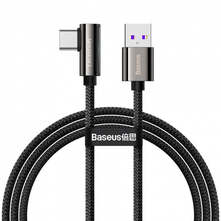 Baseus kabel Legend USB - USB-C 1,0m 66W, Svart ryhmässä ÄLYPUHELIMET JA TABLETIT / Laturit & Kaapelit / Kaapelit / Lightning kaapelit @ TP E-commerce Nordic AB (38-86921)