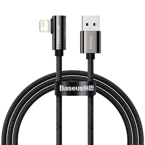 Baseus kabel Legend USB - Lightning 1,0m 2,4A, Svart ryhmässä ÄLYPUHELIMET JA TABLETIT / Laturit & Kaapelit / Kaapelit / Lightning kaapelit @ TP E-commerce Nordic AB (38-86927)