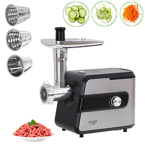 Adler AD 4813 Meat Grinder with Grater ryhmässä KOTI, TALOUS JA PUUTARHA / Kodinkoneet / Lihamyllyt @ TP E-commerce Nordic AB (38-86966)