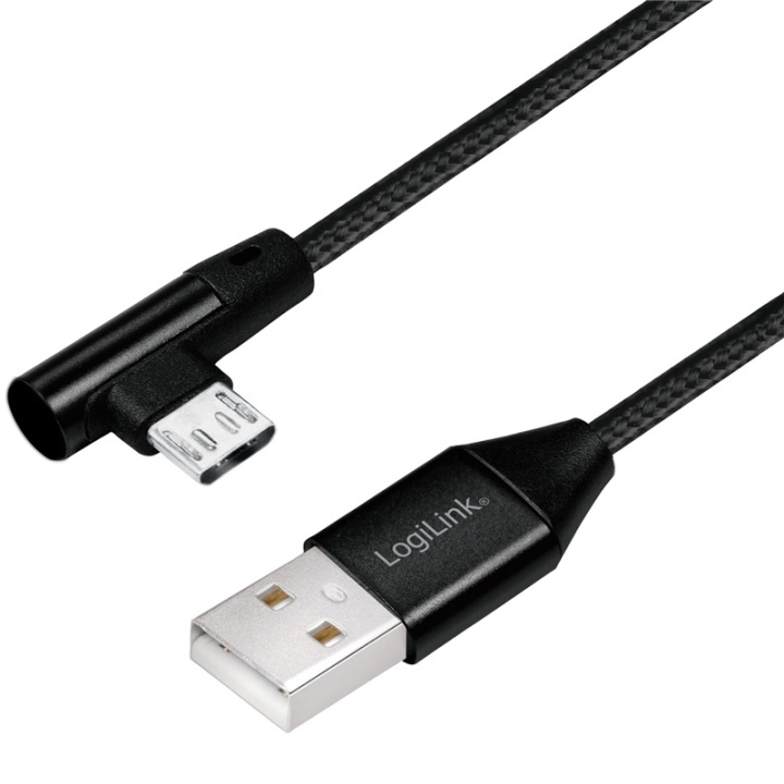 LogiLink Vinklad MicroUSB-kabel USB 2.0 ryhmässä ÄLYPUHELIMET JA TABLETIT / Laturit & Kaapelit / Kaapelit / MicroUSB-kaapelit @ TP E-commerce Nordic AB (38-87693)