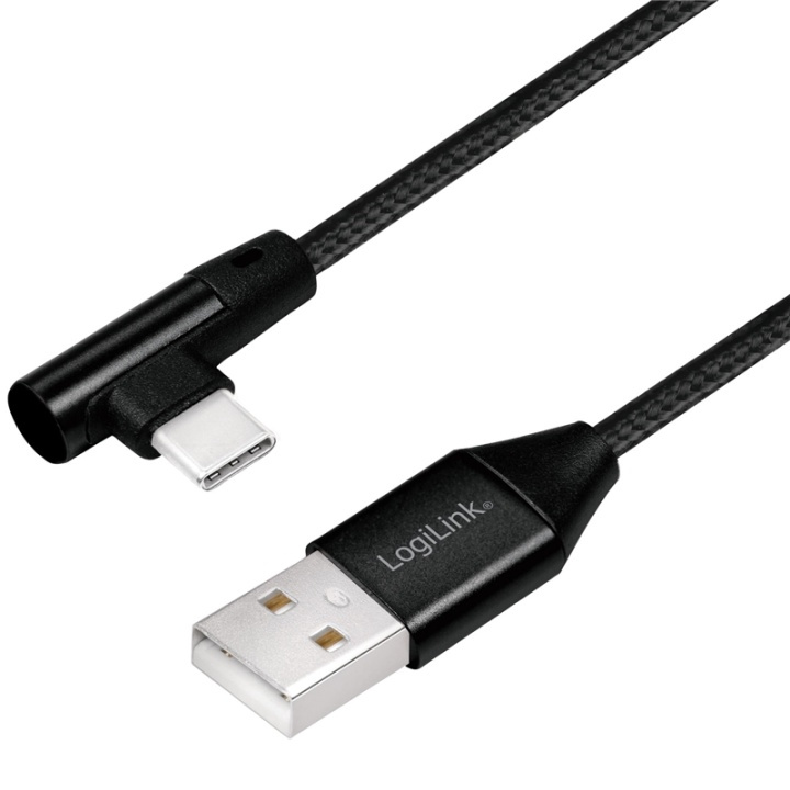 LogiLink Vinklad USB-C-kabel USB 2.0 Ma ryhmässä TIETOKOONET & TARVIKKEET / Kaapelit & Sovittimet / USB / USB-C @ TP E-commerce Nordic AB (38-87694)