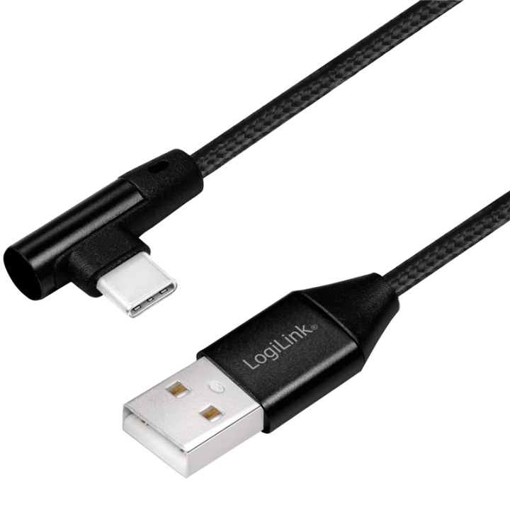 LogiLink Kulmikas USB-C-kaapeli USB 2.0 Max 3A 1m ryhmässä TIETOKOONET & TARVIKKEET / Kaapelit & Sovittimet / USB / USB-C @ TP E-commerce Nordic AB (38-87695)
