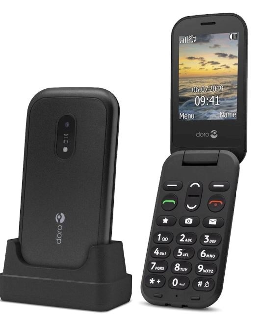 Doro 6041 -simpukkapuhelin, musta ryhmässä ÄLYPUHELIMET JA TABLETIT / Kännykät & smartphones @ TP E-commerce Nordic AB (38-88669)