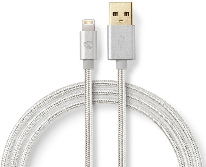 Nedis Lightning Kaapeli | USB 2.0 | Apple Lightning 8-Pin | USB-A Uros | 480 Mbps | Kullattu | 3.00 m | Pyöreä | Nailon / Punottu | Alumiini | Laatikko kannella ja ikkunalla ryhmässä ÄLYPUHELIMET JA TABLETIT / Laturit & Kaapelit / Kaapelit / Lightning kaapelit @ TP E-commerce Nordic AB (38-88710)