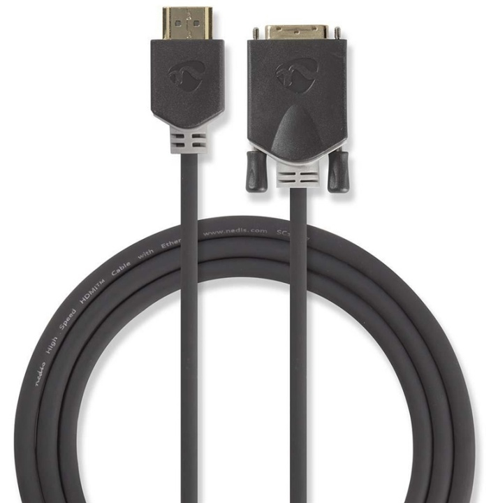 Nedis HDMI™ -kaapeli | HDMI™ liitin | DVI-D 24+1-Pin Uros | 1080p | Kullattu | 2.00 m | Suora | PVC | Antrasiitti | Ikkunallinen laatikko ja koukkupidike ryhmässä KODINELEKTRONIIKKA / Kaapelit & Sovittimet / HDMI / Kaapelit @ TP E-commerce Nordic AB (38-88711)