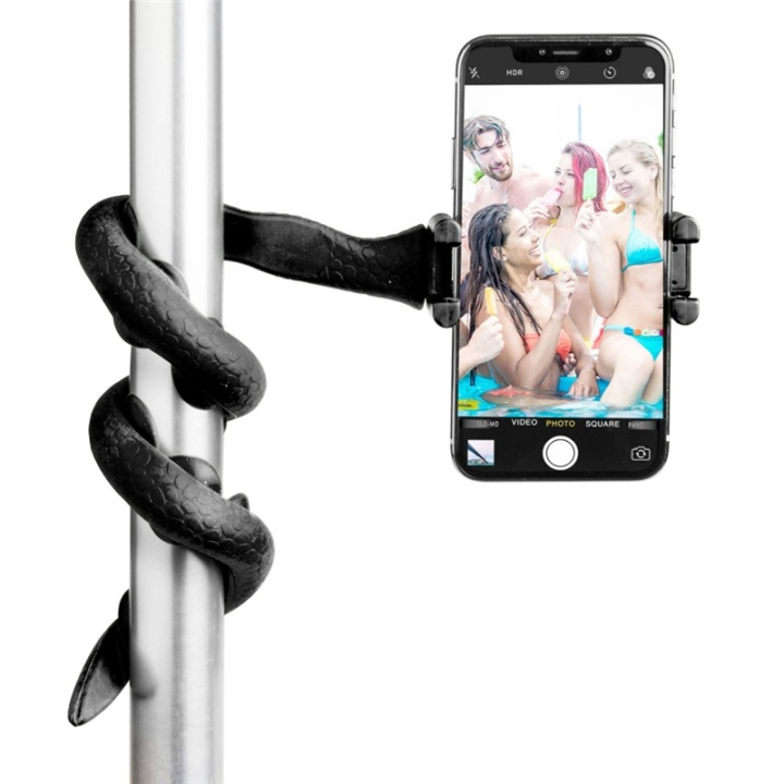 Celly Snake, Flexibel selfiepinne för smartphones och kameror, svart ryhmässä ÄLYPUHELIMET JA TABLETIT / Muut tarvikkeet / Telakat, Jalustat & Pidikkeet @ TP E-commerce Nordic AB (38-89297)