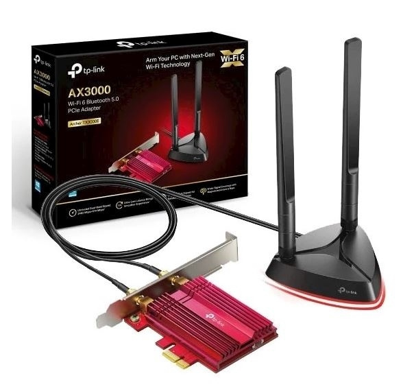 TP-Link AX3000 Wi-Fi 6 Bluetooth 5.0 PCIe Adapter ryhmässä TIETOKOONET & TARVIKKEET / Verkko / Verkkokortti / PCI Express langaton @ TP E-commerce Nordic AB (38-89329)