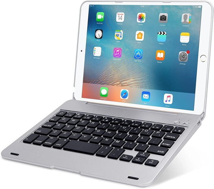 Fodral med inbyggt Bluetooth-tangentbord för iPad Mini 1/2/3, Silver ryhmässä ÄLYPUHELIMET JA TABLETIT / Tabletin suojakotelo / Apple iPad @ TP E-commerce Nordic AB (38-89385)