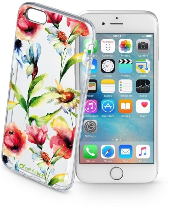 Cellularline Flowers, TPU vain iPhone 6/6S ryhmässä ÄLYPUHELIMET JA TABLETIT / Puhelimen suojakotelo / Apple / iPhone 6/6S / Suoja @ TP E-commerce Nordic AB (38-89512)