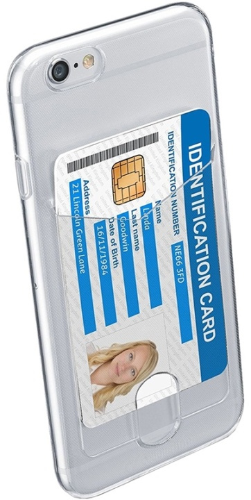 Cellularline Flex Pocket, läpinäkyvä kotelo, jossa on korttitasku iPhone 6/6S:lle ryhmässä ÄLYPUHELIMET JA TABLETIT / Puhelimen suojakotelo / Apple / iPhone 6/6S / Suoja @ TP E-commerce Nordic AB (38-89517)