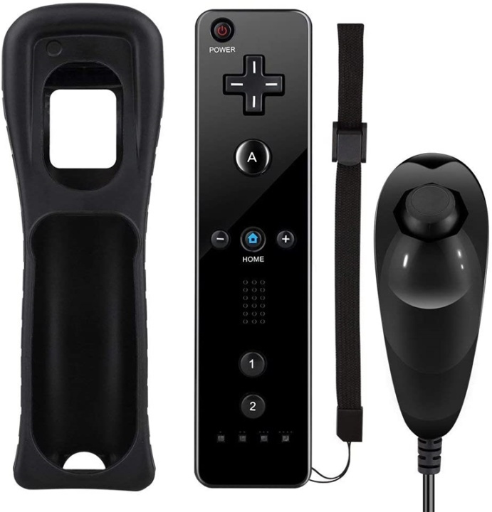 Remote Plus + Nunchuck till Wii-Wii U, Svart ryhmässä KODINELEKTRONIIKKA / Pelikonsolit & Tarvikkeet / Nintendo Wii @ TP E-commerce Nordic AB (38-89553)