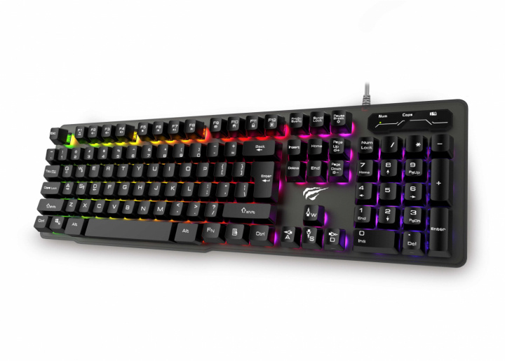 Havit HV-KB414L -pelinäppäimistö RGB:llä ryhmässä TIETOKOONET & TARVIKKEET / GAMING / Näppäimistöt @ TP E-commerce Nordic AB (38-89694)