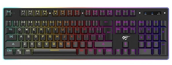 Havit HV-KB391L Semi-Mekaniskt tangentbord med RGB ryhmässä TIETOKOONET & TARVIKKEET / GAMING / Näppäimistöt @ TP E-commerce Nordic AB (38-89695)