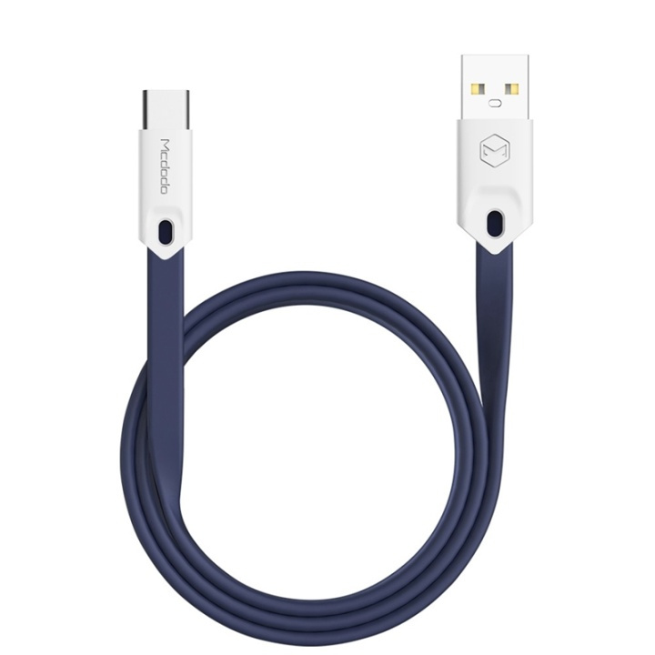Mcdodo Litteä latauskaapeli USB-C 2.4A 1m, sininen ryhmässä ÄLYPUHELIMET JA TABLETIT / Laturit & Kaapelit / Kaapelit / Tyyppi C -kaapelit @ TP E-commerce Nordic AB (38-89860)