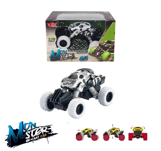 Mini Monstertruck 4x4 1:70, Vit ryhmässä LELUT, TUOTTEET LAPSILLE JA VAUVOILLE / Leikkikalut, Askartelu &Pelit / Leikkiautot @ TP E-commerce Nordic AB (38-89867)