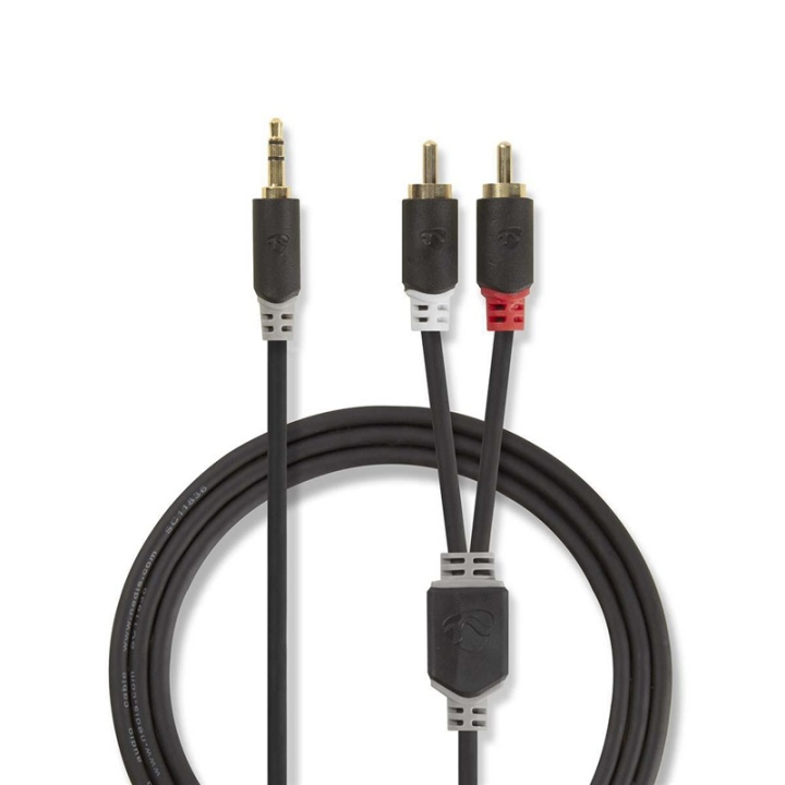 Nedis Stereoäänikaapeli | 3.5 mm uros | 2x RCA uros | Kullattu | 2.00 m | Pyöreä | Antrasiitti | Laatikko ryhmässä KODINELEKTRONIIKKA / Kaapelit & Sovittimet / RCA / Kaapelit @ TP E-commerce Nordic AB (38-90114)