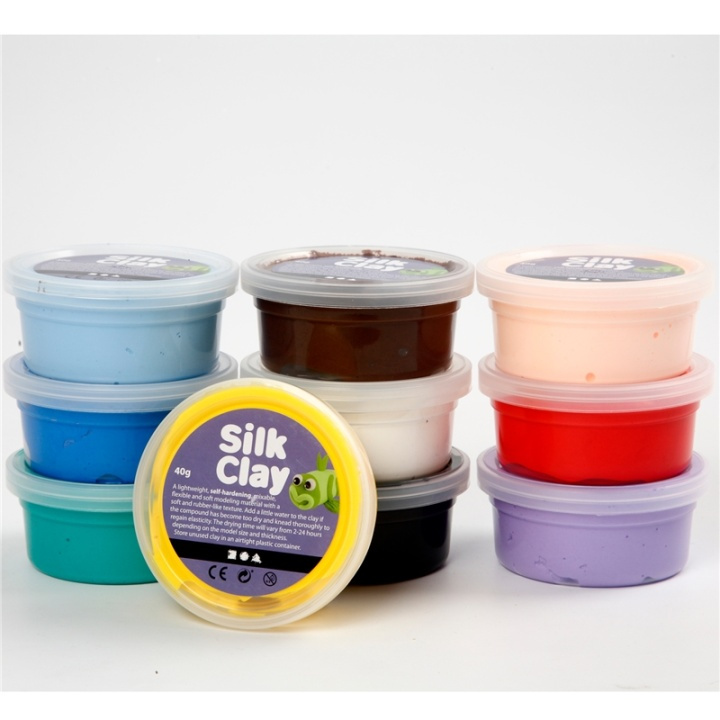 Silk Clay Mixade Färger Basic 1 10x40g ryhmässä LELUT, TUOTTEET LAPSILLE JA VAUVOILLE / Leikkikalut, Askartelu &Pelit / Pelaa savea, leikkiä hiekkaa ja tarvikkeita @ TP E-commerce Nordic AB (38-90235)