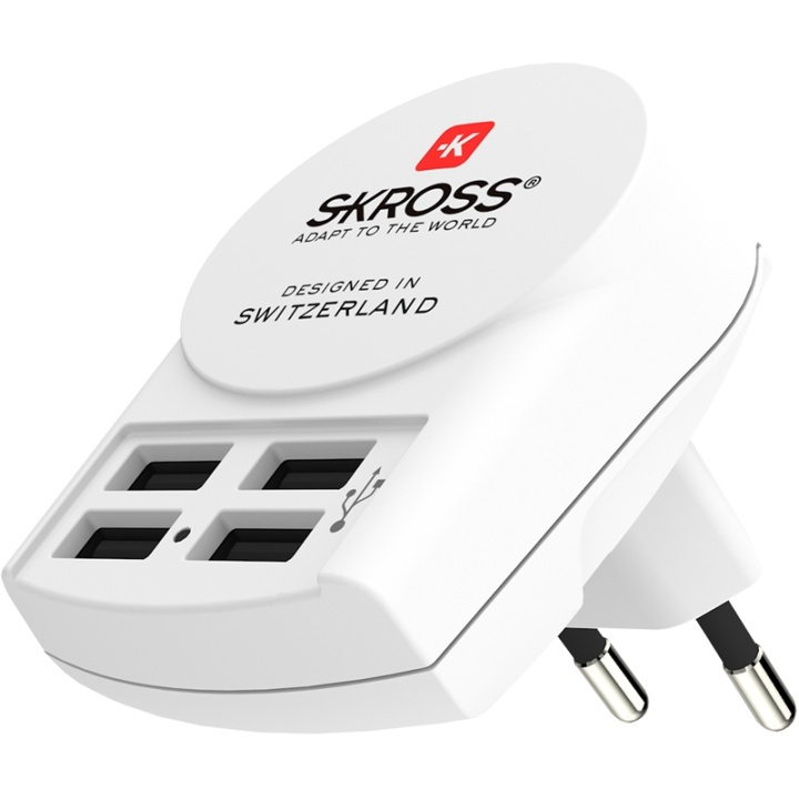 SKROSS 4-Port USB-laddare EU ryhmässä KOTI, TALOUS JA PUUTARHA / Sähkö & Valaistus / Matkasovittimet @ TP E-commerce Nordic AB (38-90248)