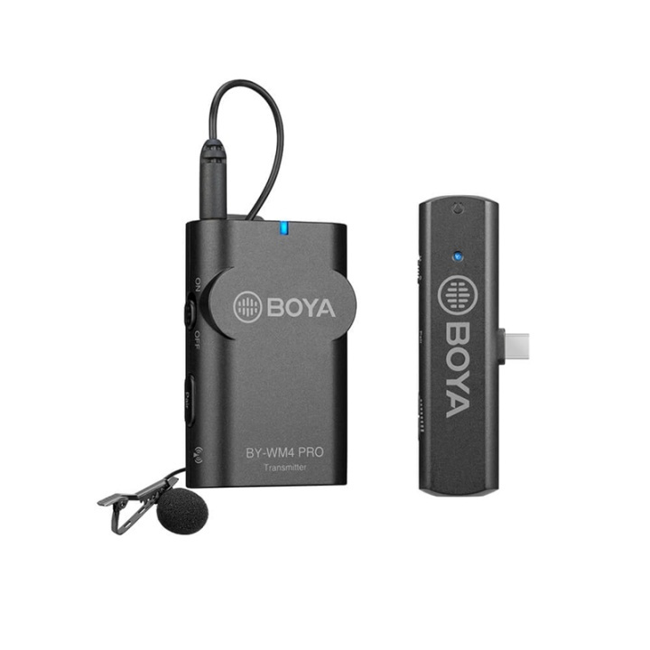 BOYA Mikrofon Lavalier Trådlös BY-WM4 Pro K5 USB-C ryhmässä KODINELEKTRONIIKKA / Ääni & Kuva / Kädessä pidettävät mikrofonit @ TP E-commerce Nordic AB (38-90555)