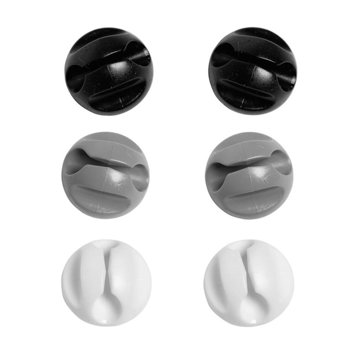 D-LINE Kabelclips 2x Svart 2x Grå 2x Vit ryhmässä KODINELEKTRONIIKKA / Kaapelit & Sovittimet / Kaapelinhallinta @ TP E-commerce Nordic AB (38-90617)