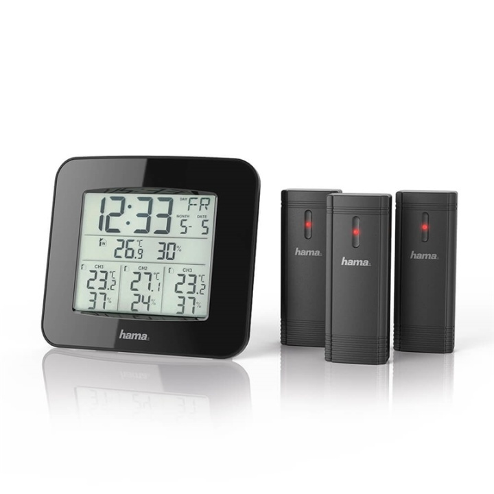 Hama Väderstation EWS-Trio 3x Sensor Svart ryhmässä KOTI, TALOUS JA PUUTARHA / Tuulettimet ja ilmastointilaitteet / Lämpömittarit ja sääasemat @ TP E-commerce Nordic AB (38-90743)