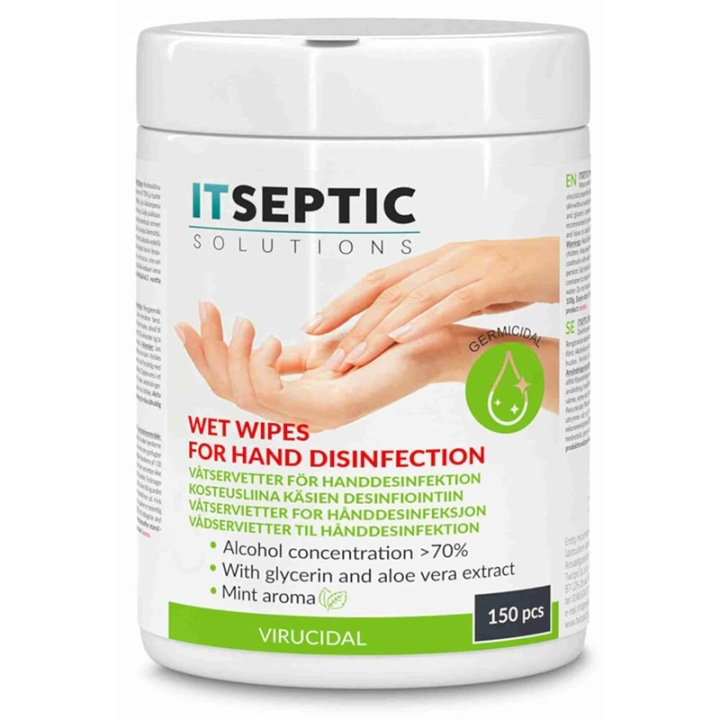 itseptic Käsidesi Kosteusliina Iso >70% Alkohol 12x24cm 150 kpl ryhmässä KOTI, TALOUS JA PUUTARHA / Siivoustuotteet / #SAKNAS! @ TP E-commerce Nordic AB (38-90860)