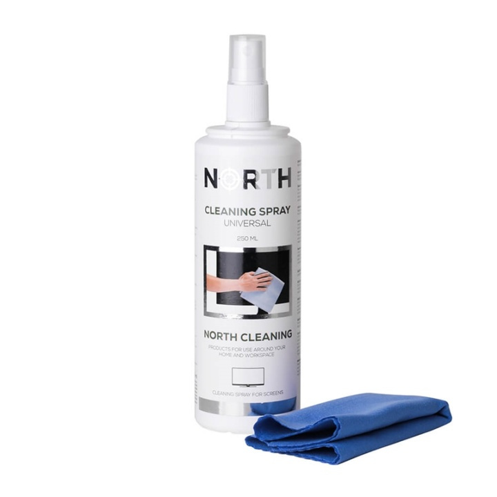 North Rengöringskit TV Vätska 250ml och Rengöringsduk ryhmässä KODINELEKTRONIIKKA / Ääni & Kuva / TV & Tarvikkeet / Tarvikkeet @ TP E-commerce Nordic AB (38-91030)