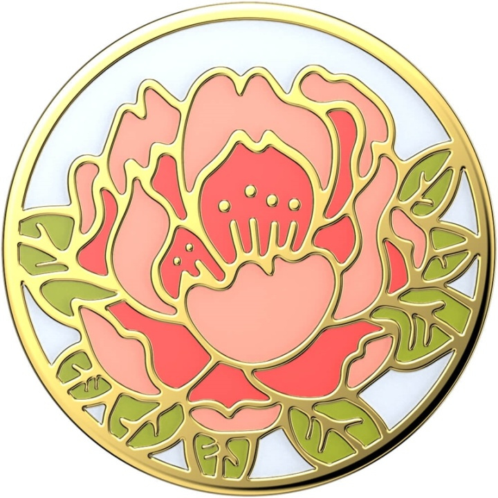 POPSOCKETS Enamel Blooming Peony Pink Irrotettava Grip Telinetoiminnolla Premium ryhmässä ÄLYPUHELIMET JA TABLETIT / Muut tarvikkeet / Popsockets @ TP E-commerce Nordic AB (38-91186)