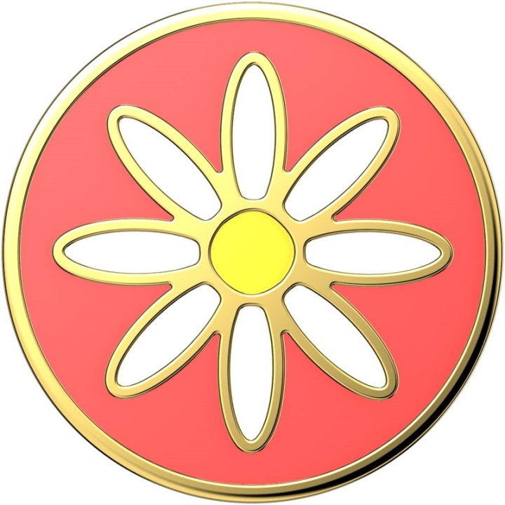 PopSockets Enamel Quaint Daisy Coral Avtagbart Grip med Ställfunktion Premium ryhmässä ÄLYPUHELIMET JA TABLETIT / Muut tarvikkeet / Popsockets @ TP E-commerce Nordic AB (38-91190)