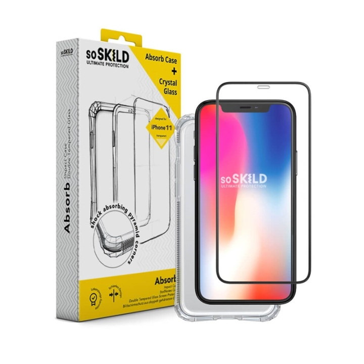 SoSkild Mobilskal Absorb 2.0 Impact Case Bundle iPhone 11 Pro Max Inkl. Temp. Glas Skärmskydd ryhmässä ÄLYPUHELIMET JA TABLETIT / Puhelimen suojakotelo / Apple / iPhone 11 Pro Max / Kuoret @ TP E-commerce Nordic AB (38-91478)