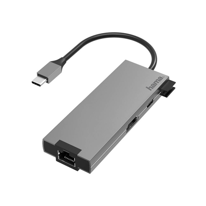 HAMA Adapteri USB-C Multi 4x Porttia HDMI/LAN ryhmässä TIETOKOONET & TARVIKKEET / Tietokonetarvikkeet / USB-telakat @ TP E-commerce Nordic AB (38-91875)