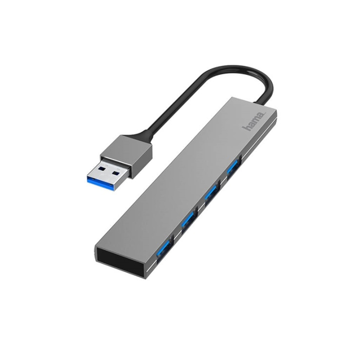 HAMA Hub USB-A 3.0 4x Porttia 5 Gbit/s ryhmässä TIETOKOONET & TARVIKKEET / Tietokonetarvikkeet / USB-telakat @ TP E-commerce Nordic AB (38-91879)